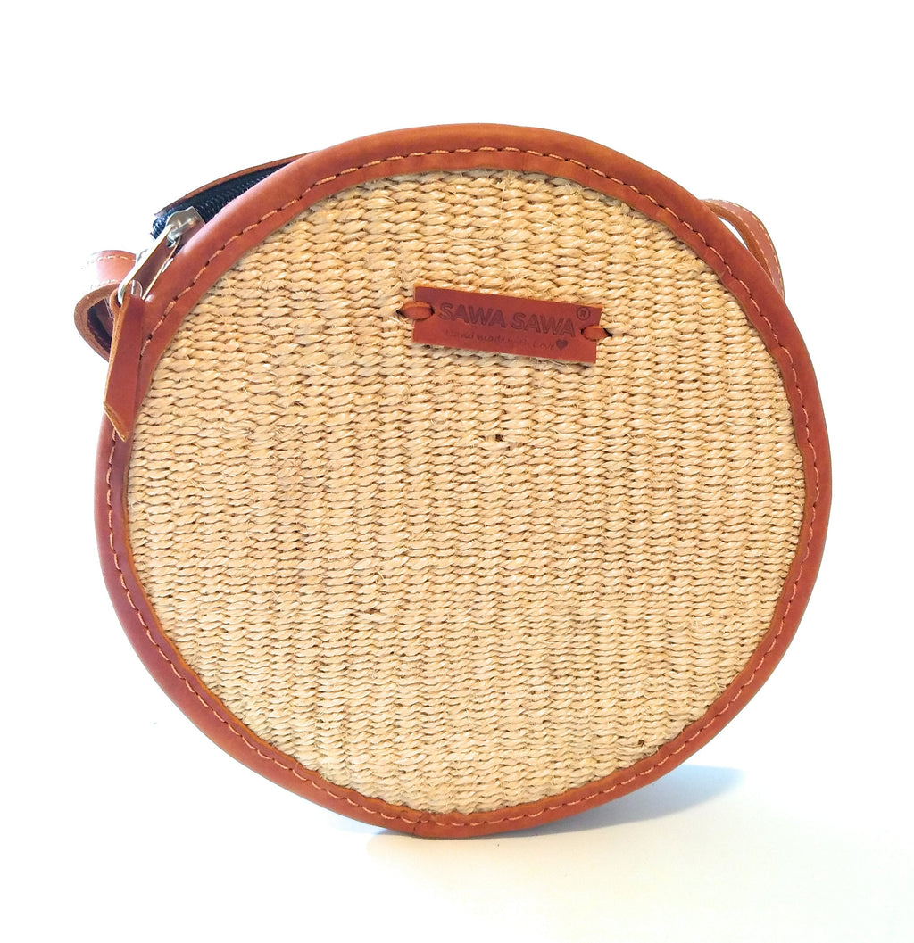 PEACE ROUND HANDMADE SISAL CROSSBODY BAG