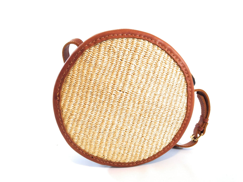 PEACE ROUND HANDMADE SISAL CROSSBODY BAG