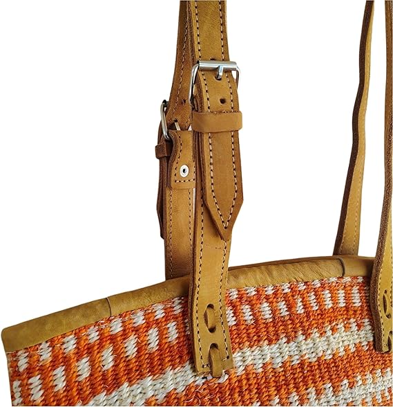 Harvest Glow Handmade Sisal Straw Medium Tote Purse
