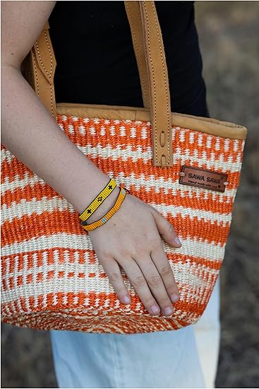 Harvest Glow Handmade Sisal Straw Medium Tote Purse