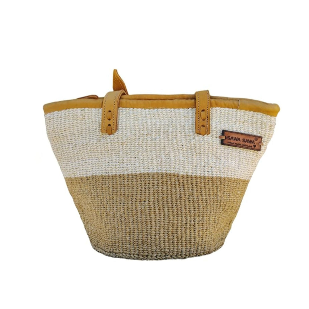 Peaceful Life Handmade Medium Sisal Straw Basket Tote Bag