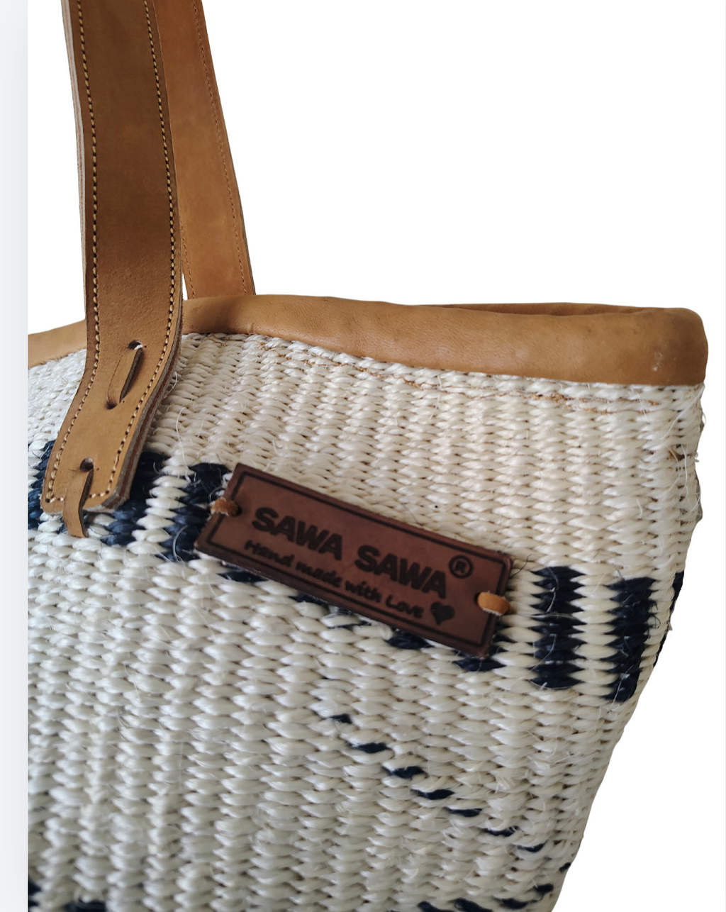 🤍🖤 Balance Point Tote. A Handmade Sisal Bucket Bag