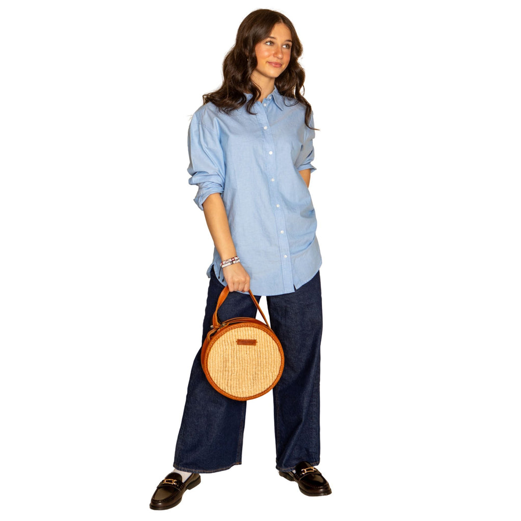 PEACE ROUND HANDMADE SISAL CROSSBODY BAG