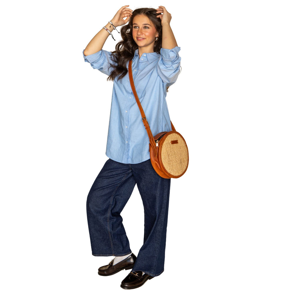 PEACE ROUND HANDMADE SISAL CROSSBODY BAG