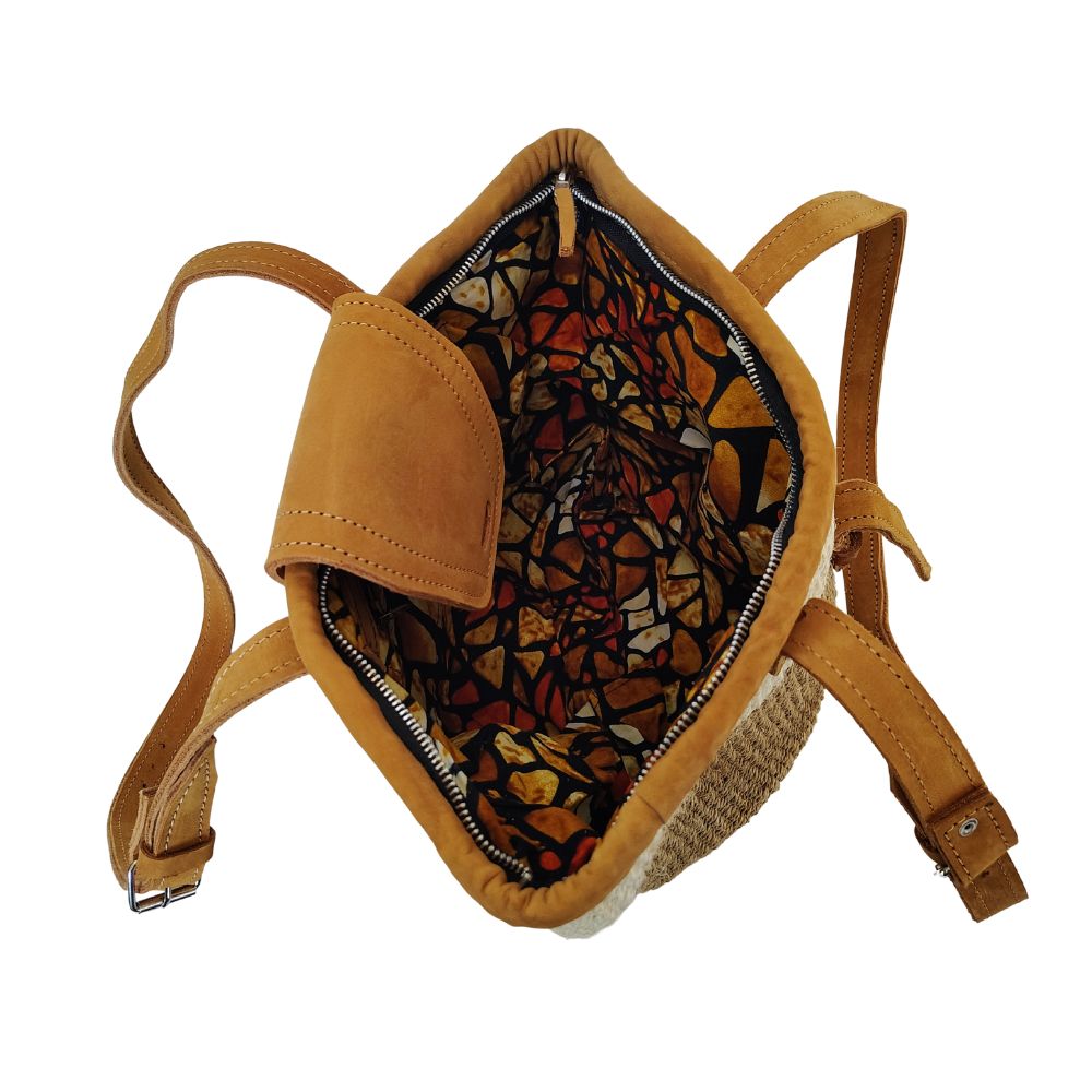 Peaceful Life Handmade Medium Sisal Straw Basket Tote Purse