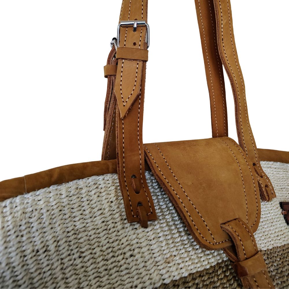 Peaceful Life Handmade Medium Sisal Straw Basket Tote Purse